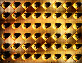 Full frame shot of patterned yellow metal