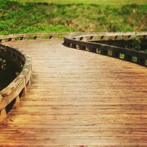 Close-up of wooden boardwalk