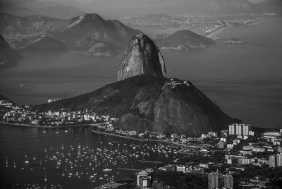 Scenic view of mountains against sky at night