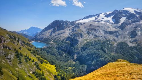 Scenic view of mountains against sky