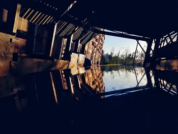 Reflection of built structures in water