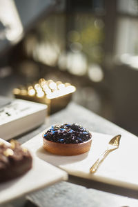 Close-up of cake on table