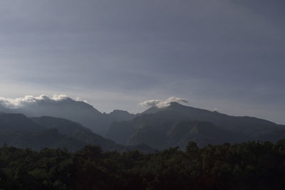 Scenic view of mountains against sky