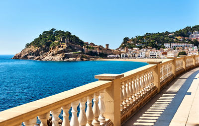 Scenic view of sea against clear sky at tossa de mar