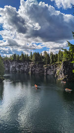 Scenic view of river against sky