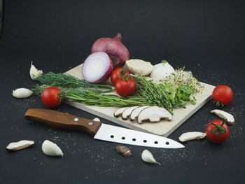 Vegetables on table