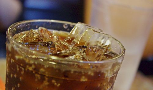 Close-up of water in glass on table