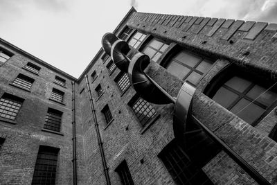 Low angle view of old building against sky