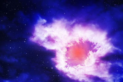Low angle view of purple sky at night