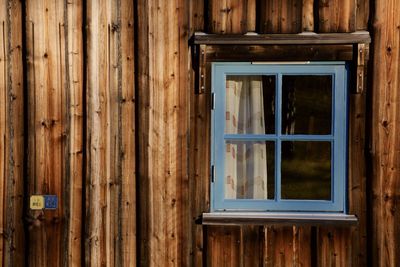 Full frame shot of window of old building