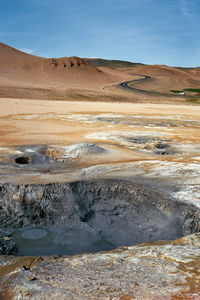 Scenic view of arid landscape against sky