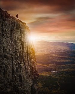 Scenic view of landscape against sky during sunset