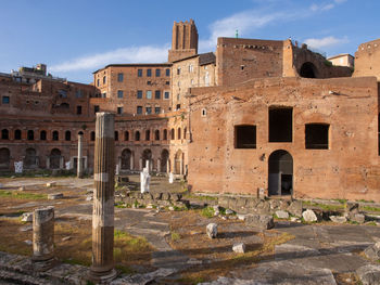 Old ruin building in city