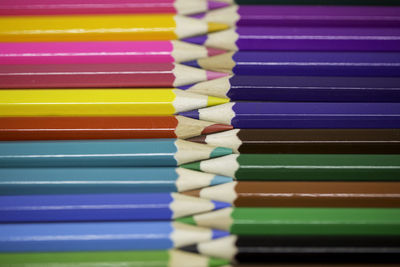 Close-up of colored pencils