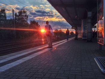 Street lights at sunset