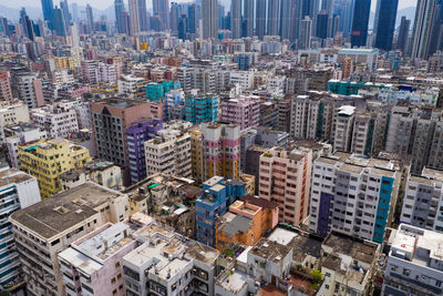 Aerial view of building in city