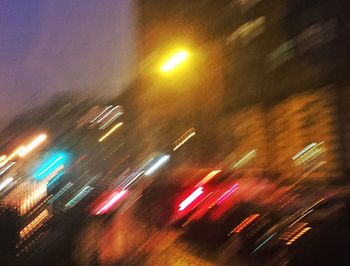 Traffic on road at night