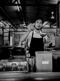 Man working at restaurant