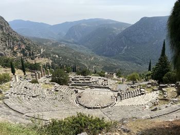 High angle view of plants on mountain