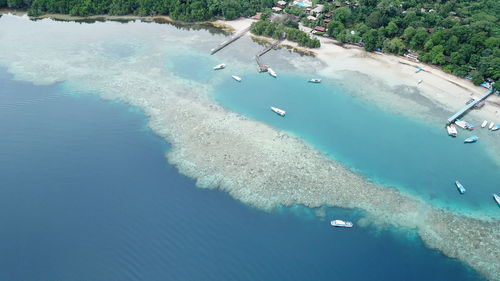 High angle view of beach