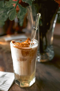 Close-up of drink on table