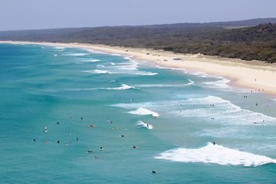 High angle view of beach