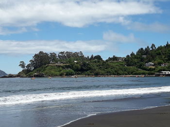 Scenic view of beach against sky