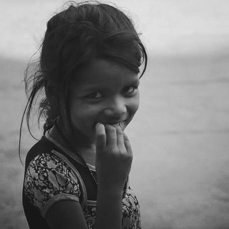 black, one person, black and white, childhood, child, portrait, monochrome photography, monochrome, women, white, headshot, person, emotion, female, human face, portrait photography, smiling, nature, sky, looking, lifestyles, hairstyle, happiness, cute, outdoors, contemplation, innocence