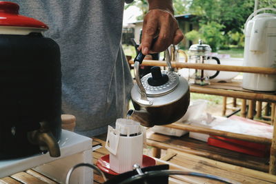 Man working at table