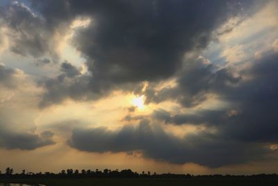 Scenic view of landscape against cloudy sky