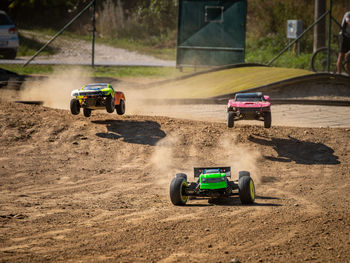 Vintage car on dirt road