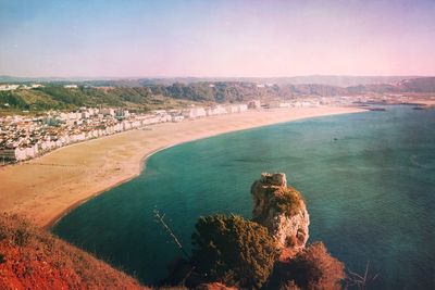 High angle view of beach