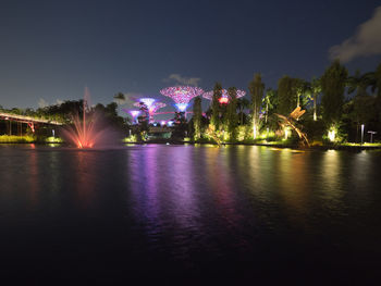 Illuminated city at night