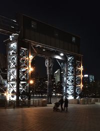 Illuminated city at night