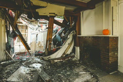 Interior of abandoned building