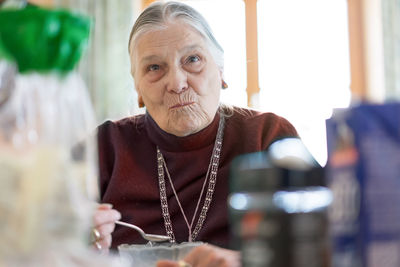 Portrait of woman at cafe