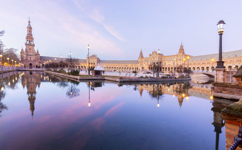 Reflection of buildings in water