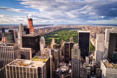 Aerial view of buildings in new york city