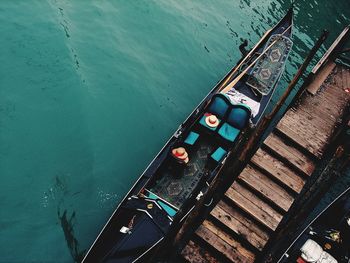 View of boats in water