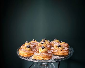 Close-up of dessert on table