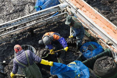 People working at construction site