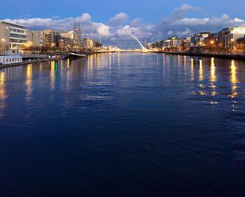 View of river with buildings in background