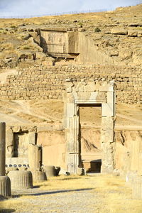 Persepolis, achaemenid empire, shiraz, fars, iran, the hundred column hall the treasury persepolis