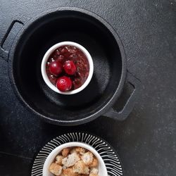 High angle view of breakfast in bowl