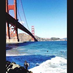 Low angle view of golden gate bridge