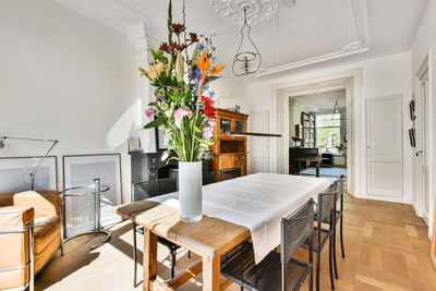 Potted plant on table at home