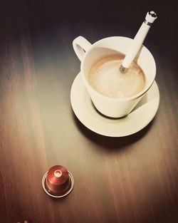 Coffee cup on table