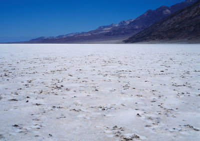 Scenic view of desert against clear sky