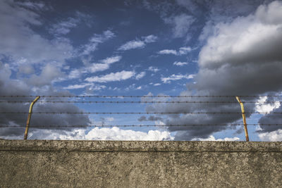 Low angle view of wall against sky