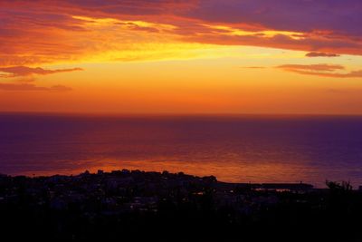 Scenic view of sea at sunset